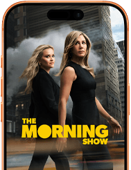 Ein iPhone 17 Pro Display zeigt die Apple TV+ Serie The Morning Show.