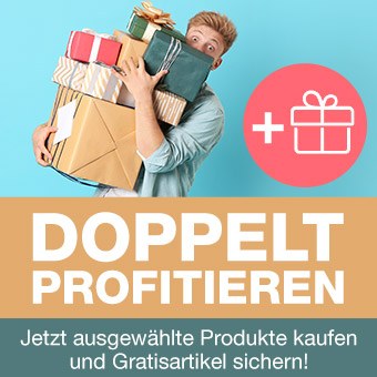Doppelt profitieren - Jetzt ausgewählte Produkte kaufen und Gratisartikel sichern