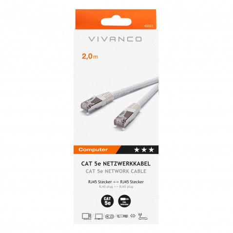 VIVANCO CAT 5e Mrežni kabel bijeli 2m CC
