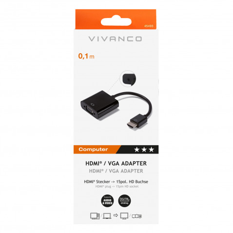 VIVANCO HDMI - VGA adapter crne boje CA
