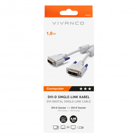 VIVANCO DVI-D SingleLink kabel za 45434