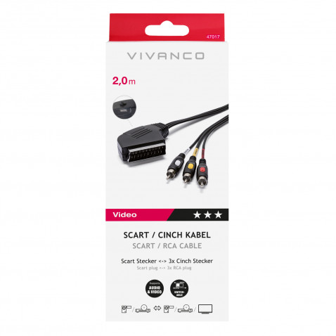 VIVANCO Scart-Cinch povezivanje 2m 47017