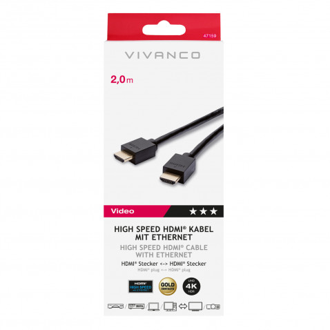VIVANCO Visoka brzina HDMI-Ethernet 2m