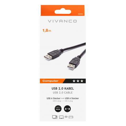 VIVANCO 1,8 m USB utikac A-utikac A USB