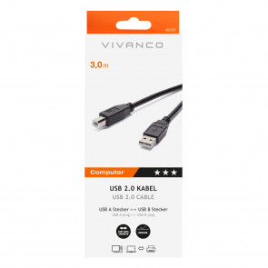 VIVANCO USB kabel za spajanje 3,0m crni