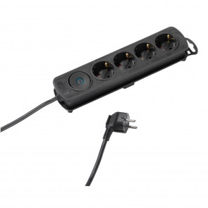 VIVANCO 4-kraki produžni kabel Crni EKLS