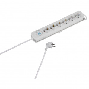 VIVANCO 6-kraki produžni kabel Bijeli 6W