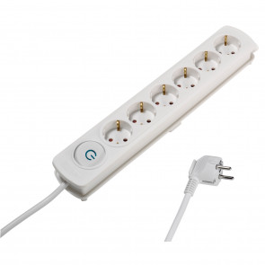 VIVANCO 6-kraki produžni kabel Bijela za