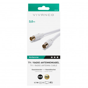 VIVANCO antenski kabel bijeli 3m 48128