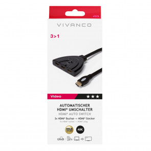 VIVANCO Auto HDMI 3 u 1 prekidac 0,8m za