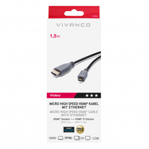 VIVANCO Micro HDMI na HDMI Kabel 1,5m Za