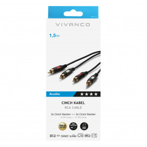 VIVANCO Cinch-veza stereo, 1,5m 46010