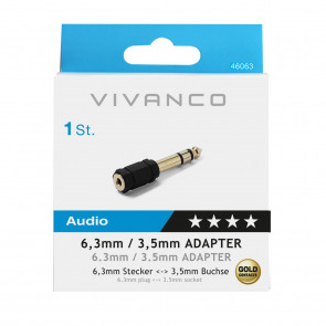 VIVANCO Adapter 3,5mm na 6,3mm 46063