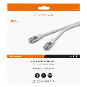 VIVANCO Mrežni kabel Cat 6 20 m bijeli m