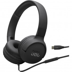 JBL Tune 520C USB-C crne žicane za uši.