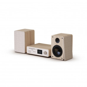 Cista klasicna stereo kava bijela/hrast